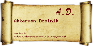 Akkerman Dominik névjegykártya