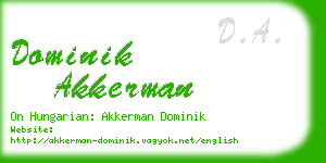 dominik akkerman business card